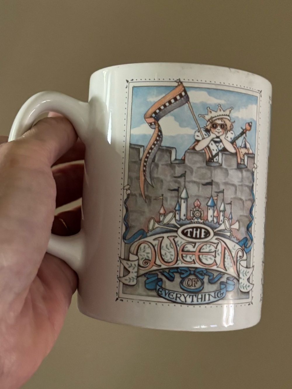 1992 Mary Engelbreit The Queen Of Everything Ceramic Mug Castle Design